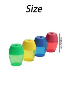 Five Canned Candy-Colored Handheld Stationery Pencil Sharpeners With A Simple Design That Won't Get Your Hands Dirty And Come With A Trash Bin - Random 5pcs Barrel - View 3