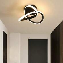 1 Pc Clover Minimalist Ceiling Light, Modern Nordic Style, Aluminum & Silicone Creative Design. Suitable For Hallway, Study, Bedroom, Passage, Entryway, Kitchen, Stairwell And Balcony. LED Lamp. - Multicolor - View 2