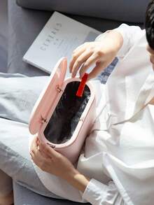 1 st mini kompakt plastpapperskorg med dubbla fack och trycköppningslock, lukttät tätning, för kontor, hem, skrivbord, bordsyta och studierum, hållbar, lätt, lätt att rengöra, utrymmesbesparande, multifunktionell nödvändighet - Multifärgad - Visa 4