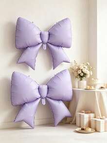 Bow-Shaped Aluminum-Foil Balloons, Suitable For Birthday Parties, Engagement Ceremonies, Girl-Themed Banquets, And Store Interior Decoration Setups. - 2 38-inch solid color bows. - View 13