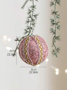 8CM 粉色泡沫聖誕球飾品，Ins風掛飾球，粉色吊飾組，適用於聖誕樹、居家派對裝飾 - 多色 - 查看 22
