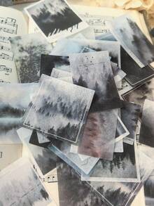 1 Pack 50pcs Landscape Poetry Washi Stickers DIY Scrapbook Journaling Material Decals, Decorative Paper Sheets, Scrapbooking, Wall Decor, Back To School - DT238 Poetry and Distant Places - View 10