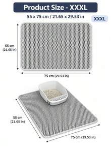 1Pc Random Color Extra Large Double Layer Cat Litter Trapping Mat, Non-Slip Washable Scratch Resistant Litter Filter Pad, Easy To Scoop Out From Litter Box, Use Near Trash Can, Toilet, Foot Mat & Cat Bed - Multicolor - View 11