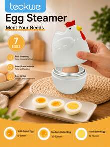 Teckwe Single Egg Microwave Cooker Food‑Grade Material Portable Egg Shaped Design Quick Breakfast Making Tool For Kitchen Use - one size fits all - View 1