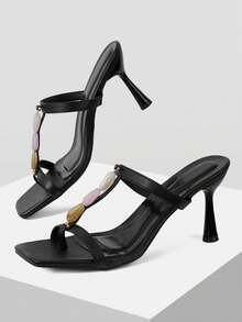 Mnmlis Women's High Heel Sandals - Black - View 3