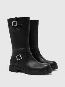CUCCOO BIZCHIC Women's Flat Boots Daily Simple Fashion Commuting Elegant Dating Comfortable Casual Boots Fall Boots - Black - View 4