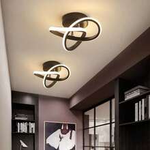 1 Pc Clover Minimalist Ceiling Light, Modern Nordic Style, Aluminum & Silicone Creative Design. Suitable For Hallway, Study, Bedroom, Passage, Entryway, Kitchen, Stairwell And Balcony. LED Lamp. - Multicolor - View 3