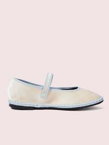 CUCCOO DOLLMOD Women's Shoes Round Head Apricot Velvet Word With Cloth Buckle Comfortable Basic Retro Daily Wear Versatile Flat Shoes - Apricot - View 5