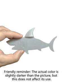 1Pack Standard Size Durable 3D Realistic Shark Shaped Unique Ocean Theme Bookmark Decorative Creative Fun Gift For Shark Lovers School Office Supplies Stationery Must Have - multicolor - View 7
