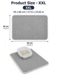 1Pc Random Color Extra Large Double Layer Cat Litter Trapping Mat, Non-Slip Washable Scratch Resistant Litter Filter Pad, Easy To Scoop Out From Litter Box, Use Near Trash Can, Toilet, Foot Mat & Cat Bed - Multicolor - View 13