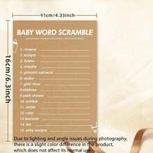30/20/10 Pcs Baby Party Word Puzzle Games, Gender Reveal Party And Christening Party Supplies, Thick Paper Game Cards, Bring Joy And Fun To Guests. - Multicolor - View 4