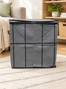 Black‑Grid Quilt Storage Bag, Thickened Large‑Capacity Clothes Organizer, Multifunctional Moving Packing Bag For Household Clothing & Bedding Storage - dark gray - View 2