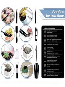 15pcs/30pcs Black Series Succulent Plant Tool Gardening Tool Set - Indoor Planting And Transplanting Gardening Set - multicolor - View 3