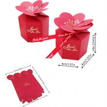 2/5pcs Creative Flower Petal Candy Box, European Style Wedding Table Gifts Hexagonal Flower Petal Box With Ribbon, Wedding Favor Box - Multicolor - View 9