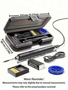 1‑Pack Cordless Soldering Iron, USB Rechargeable Soldering Tool With 3‑Level Temperature Adjustment, Comes With Flux, Stand And Storage Case For DIY Electronic Repair - Multicolor - View 9