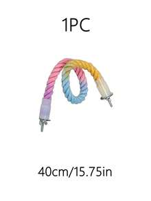 Gradient Color Suction Cup Parrot Climbing Rope, Flexible Steel Wire For Custom Shaping,Window Viewing, Suitable For Bird Standing, Scratching And Entertainment, Bird Toy, Back To School Season, Bird Game - A+B - View 13
