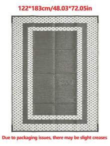 5ft X 8ft Waterproof Outdoor Rug, Reversible Plastic Straw Indoor Outdoor Patio Carpet For RV, Porch, Deck, Backyard, Camper, Balcony, Picnic, Grey And White - multicolor - View 11