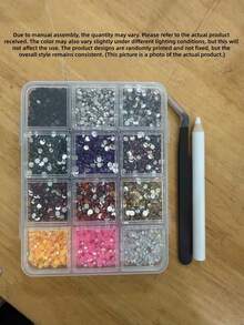1 Box Seri Halloween Campuran Rhinestone Flatback untuk Dekorasi Casing Ponsel DIY, Perlengkapan Kerajinan Permata Kaca Mengkilap Warna-warni untuk Proyek Tema Halloween, Bling Ponsel, Seni Kuku, dan Scrapbooking - Skema warna Halloween - View 9