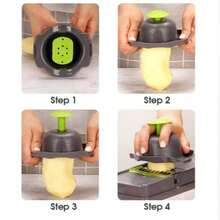 14PCS/SET‑14 In 1 Vegetable Chopper, Vegetable And Fruit Slicer, Food Shredder, Knives (With Container), Onion Chopper (With Multiple Interchangeable Blades), Potato Chopper, Kitchenware, Kitchen Gadgets (14‑Piece/16‑Piece Set) - View 4