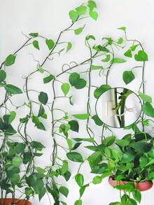 攀爬植物夾套組，牆面植物夾，攀爬植物支撐夾，藤蔓植物掛鉤，綠色植物藤蔓夾，牆面植物支撐夾，綠樹藤蔓固定夾，攀爬掛鉤，綠色無縫環狀植物固定裝置 - 彩色 - 查看 2