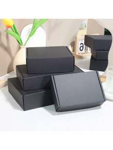 2pcs/Black Express Packaging Box Packaging Material Aircraft Box Corrugated Paper Box Postal Paper Box Packaging Box Gift Box Tile Box Express Box Packaging Box - Black Card - View 6