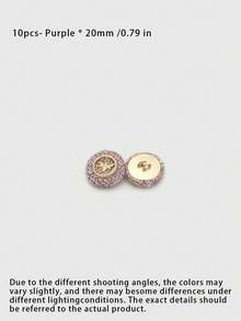 1 Pack 10 Pieces Premium Wrapped Fabric Rope‑Threaded Metal Buttons Bee And Butterfly Round Decorative Fasteners For Coats Windbreakers Outerwear Hand‑Sewn Clothing Accessories - 10pcs - View 25