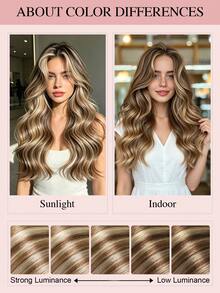 10片裝 25克 Balayage Remy #P6/613/T4 巧克力棕至栗棕與漂染金髮色 22英吋貼片式接髮 柔軟絲滑直髮 真人真髮 自然貼片接髮 女款 - S6/613T4 - 查看 12