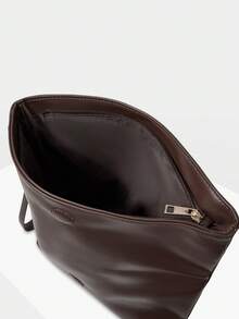 MOTF WOMEN'S FASHION BROWN CLUTCH BAG, EXQUISITE AND SIMPLE FRINGED BAG, FOR DAILY, COMMUTING, SHOPPING, TRAVEL - Coffee - View 5