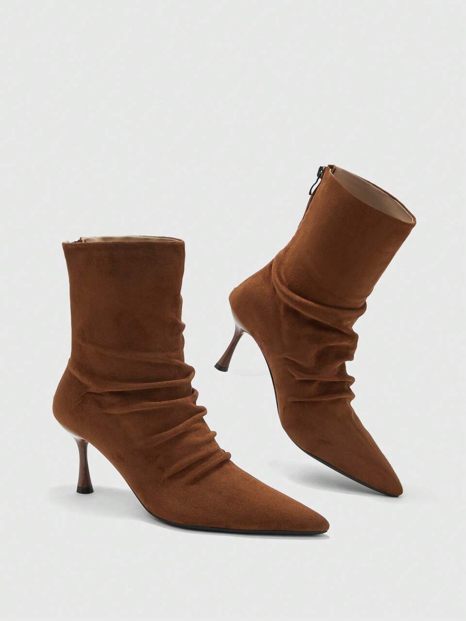 CUCCOO BIZCHIC Women's Fashion High Heel Boots, Back Zipper Pointed Heel Global Fashion Party Avant-Garde Outdoor Party Commuter Everyday Versatile