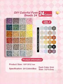24 Colors MARD Fusion Beads Refill Pack, 2.6mm, Educational DIY Craft Supplies - Multicolor - View 14