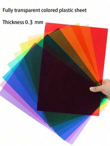 10pcs 0.3mm Colored PVC Transparent Plastic Sheets, Colored Plastic Film Sheets, Transparent Plastic Sheets For Handcraft DIY (All Transparent Plastic Sheets Have Protective Film On Both Sides, Please Remove Before Use) - A4 - View 5