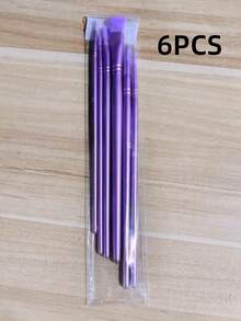 4/6/10Pcs Nylon Paint Brush Set - Multiple Shapes & Sizes, For Oil, Acrylic, Watercolor Painting, DIY Art Projects, Ideal Craft Tool For Christmas, Halloween, Thanksgiving & Gift Giving - Multicolor - View 11