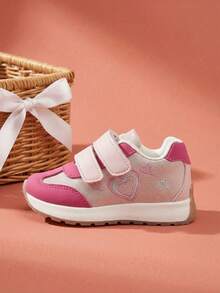 Cozy Pixies Four Seasons Simple And Versatile Design Love Color Matching Fun Pattern Comfortable Non-Slip Soft Sole Girls Children's Sports Shoes Back To School - Rose Gold - View 4