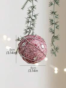 8CM 粉色泡沫聖誕球飾品，Ins風掛飾球，粉色吊飾組，適用於聖誕樹、居家派對裝飾 - 多色 - 查看 8