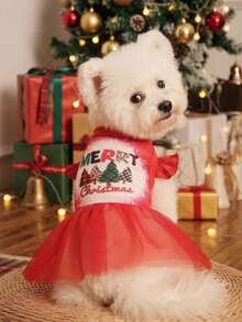 PETSIN Christmas Red Mesh Princess Dress For Pets - Multicolor - View 6