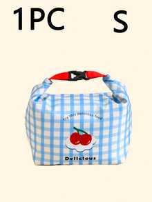 1PC Thickened Insulated Lunch Bag, Silver‑Coated Aluminum Film Bento Tote Bag, Waterproof Oil‑Resistant Handheld Lunch Box Pouch For Daily Food Storage - Multicolor - View 9