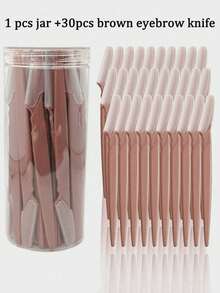 1/6/12/24/30/60PCS Coffee Color Eyebrow Trimmer & Shaver Set, Eyebrow Trimmer & Shaver, Exfoliating & Depilatory Tools, Eyebrow Blades, Christmas Gift, Cosmetics, Makeup Tools, Travel, Travel Essentials - brown - View 17