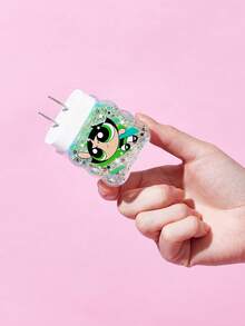 THE POWERPUFF GIRLS X SHEIN 4件組手機數據線保護套，適用於充電線數據線保護套（不含數據線） - 綠色 - 查看 5