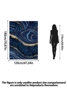 Luxury Faux Marble Print Area Rug, Machine-Washable, Non-Slip, Low-Pile Polyester, Suitable For Home And Office, Rectangular Rug Perfectly Fits Living Room, Bedroom, Study, And Holiday Decor - Blue And Gold, Available In Multiple Sizes - A - View 3