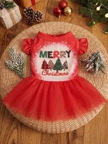 PETSIN Christmas Red Mesh Princess Dress For Pets - Multicolor - View 8
