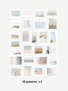 1 Pack 50pcs Landscape Poetry Washi Stickers DIY Scrapbook Journaling Material Decals, Decorative Paper Sheets, Scrapbooking, Wall Decor, Back To School - DT238 Poetry and Distant Places - View 13