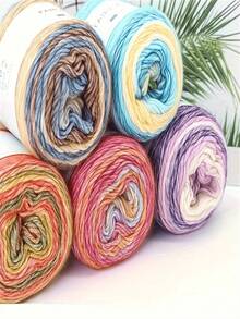 1pc Soft, Skin-Friendly Colorful Yarn, Suitable For DIY Knitting And Crocheting Sweaters, Scarves, 3.53 Oz/Pc, Autumn/Winter Season - multicolor - View 3
