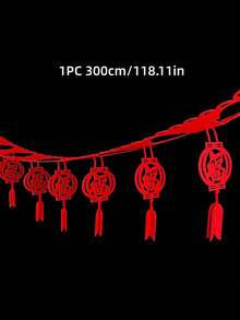 118 Inch Non Woven Fabric Fu Xi Character Pull Flower Banner Wedding Spring Festival Chinese New Year Hanging Decoration Party Home Wall Door Creative Layout Ornament - Multicolor - View 6
