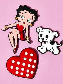 Betty Boop x SHEIN 3 ملصقات ثلاجة إبداعية، ديكورات الثلاجة، مناسبة للمطبخ وسبورات المكتب البيضاء - Betty Boop - مشاهدة 3