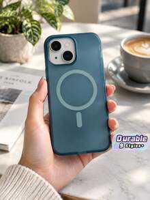 Ultra‑Thin Matte Frosted Magnetic PC Hard Phone Case, Slim Fit Protective Cover For 14‑17 Series Smartphones - dark blue - View 1
