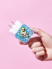 THE POWERPUFF GIRLS X SHEIN 4件組手機數據線保護套，適用於充電線數據線保護套（不含數據線） - 藍色 - 查看 4