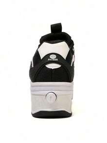 Unisex 4-Wheel Roller Skates With Buckle Closure - Black - View 5