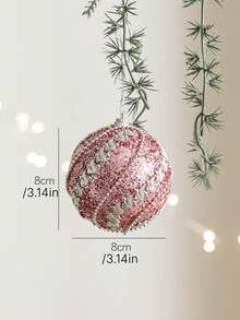 8CM 粉色泡沫聖誕球飾品，Ins風掛飾球，粉色吊飾組，適用於聖誕樹、居家派對裝飾 - 多色 - 查看 17