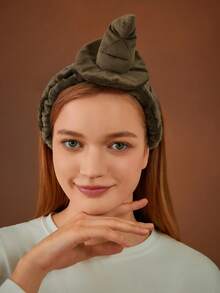 HARRY POTTER X SHEIN Cute Sorting Hat Headband, Soft & Comfortable For Bathing, Makeup, And More, For Home, Bathroom Decor, Summer,Back To School - Brown - View 4