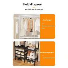 1pc Simple Floor Standing Coat Rack Iron Art Clothes Hanger Minimalist Fashion Bedroom Storage Clothes Accessories Vertical Clothes Rack Entryway Bag Hanger - Multicolor - View 10